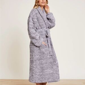 BAREFOOT DREAMS Robe/Navy Blue and white speckles/ size 1